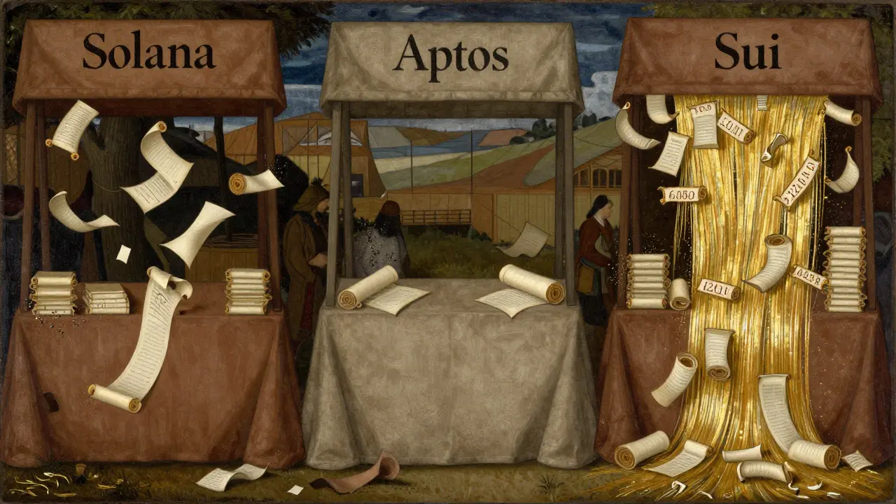 Solana vs Aptos vs Sui: сравнение TPS и скорости финализации транзакций