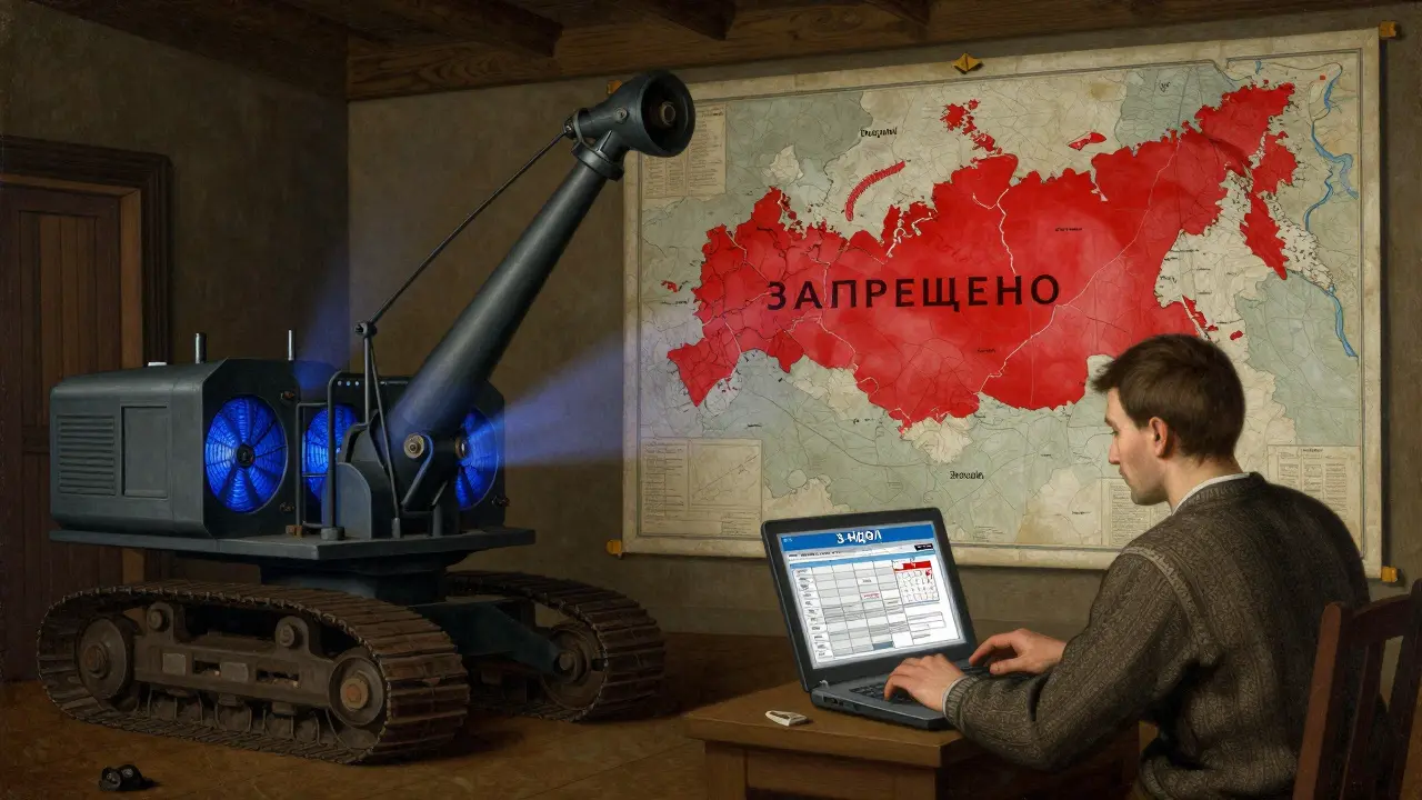 Майнинг в запрещённых регионах России, человек смотрит на декларацию 3-НДФЛ, в стиле темперной живописи.