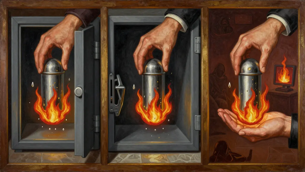 Три металлических капсулы Cryptosteel, хранящиеся в разных надёжных местах: сейфе, банке и у родственника.